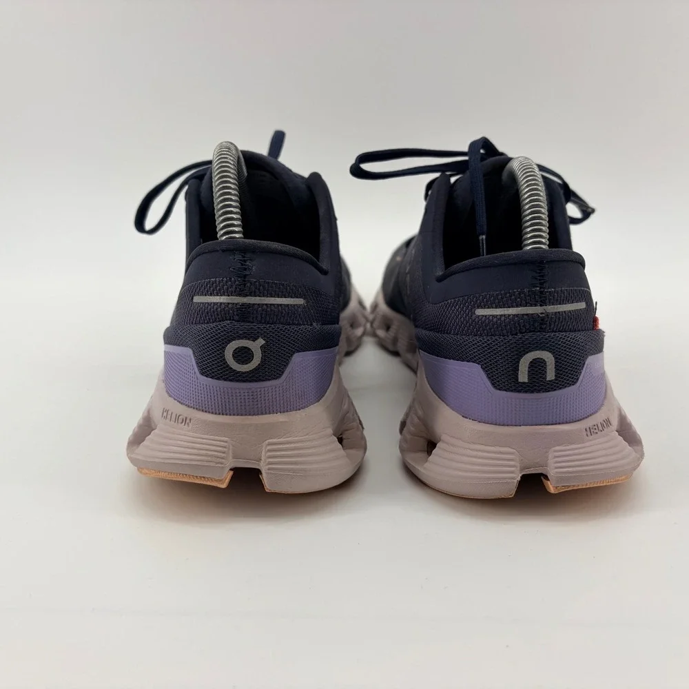 On Running Cloud X Women's Size 10 Navy Lilac Synthetic Mesh CloudTec Sneakers